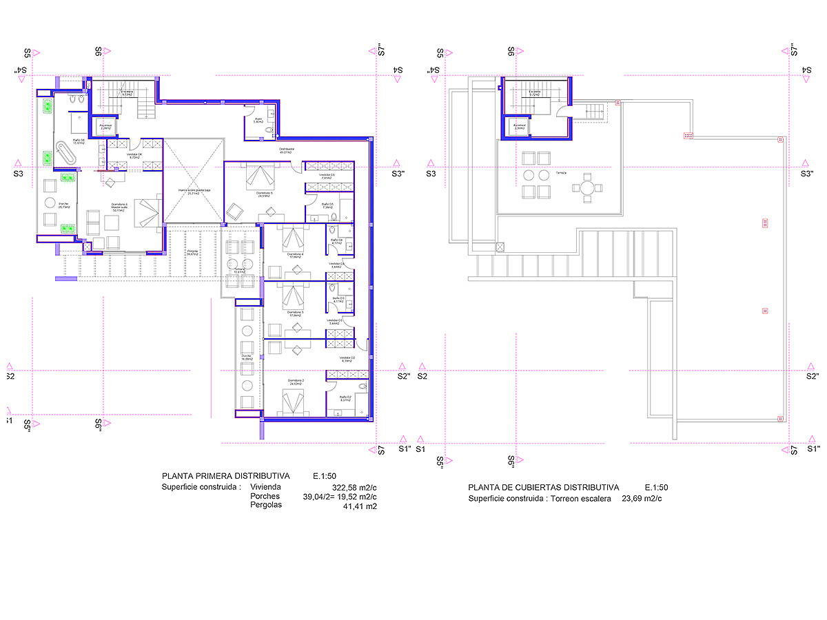 Technical floor plan showing the layout and dimensions of the building levels on a white background.
