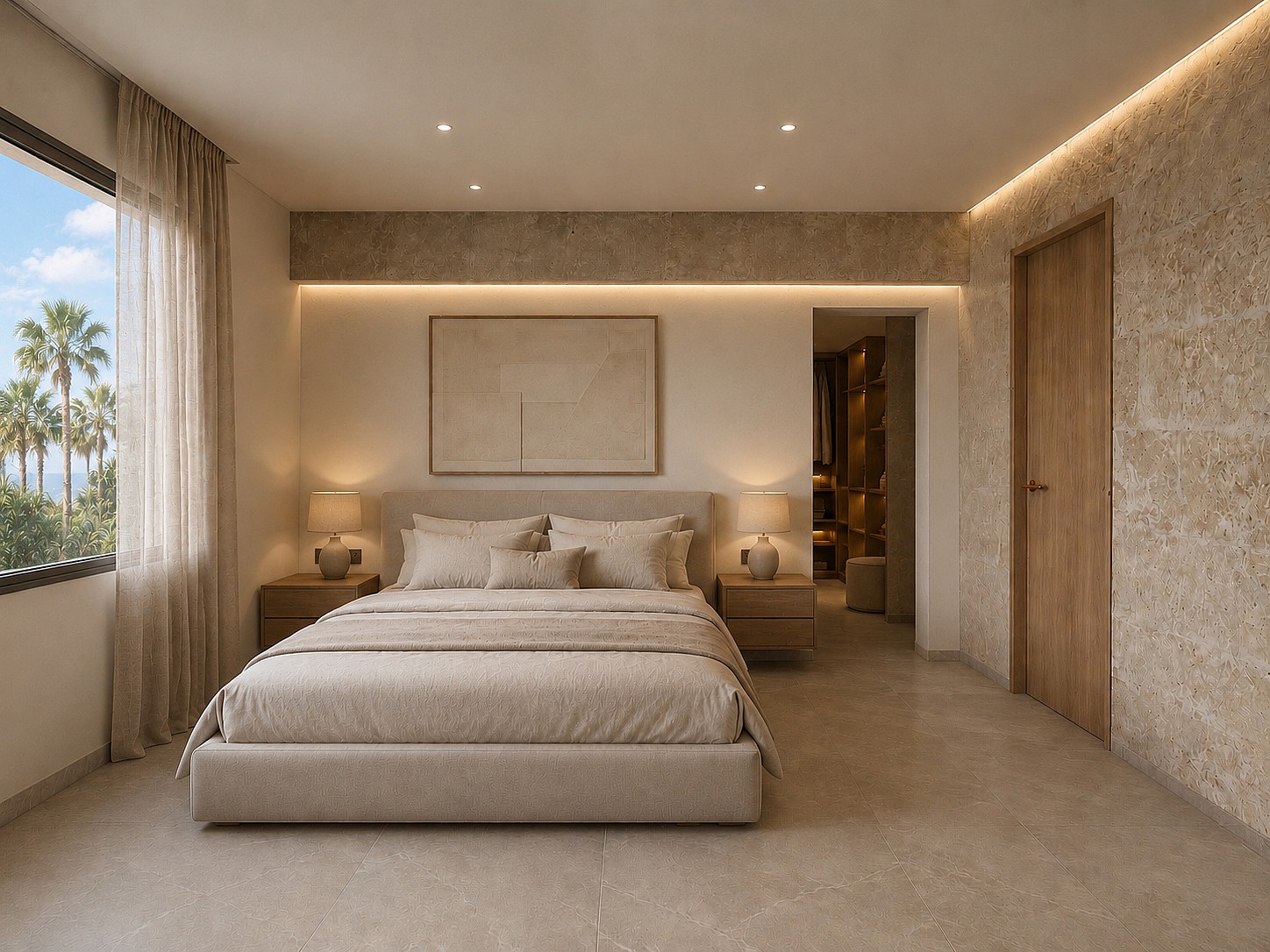 bedroom with high quality finishes