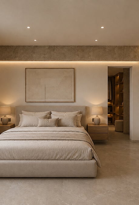 bedroom with high quality finishes