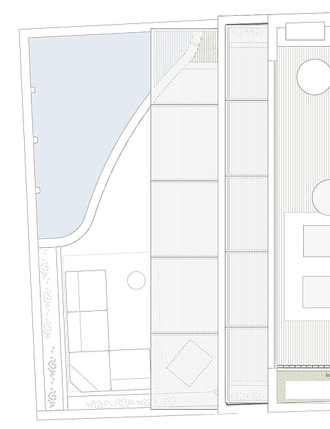 Architectural site plan diagram showing property orientation and layout of the Genova townhouse.
