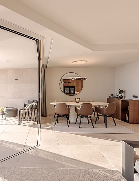 Open terraces indoor and outdoor of aparment in Portixol