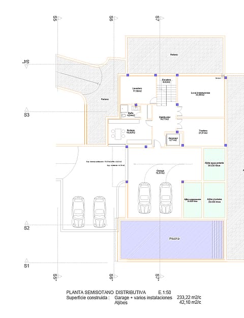 Architectural floor plan drawing of the property's basement level, illustrating room dimensions and structural layout.