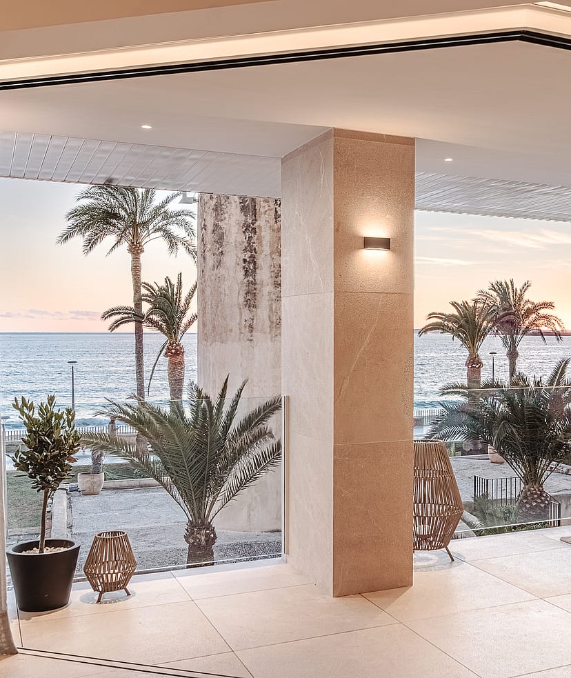 Terrace on firstline portixol in Palma with a covered terrace